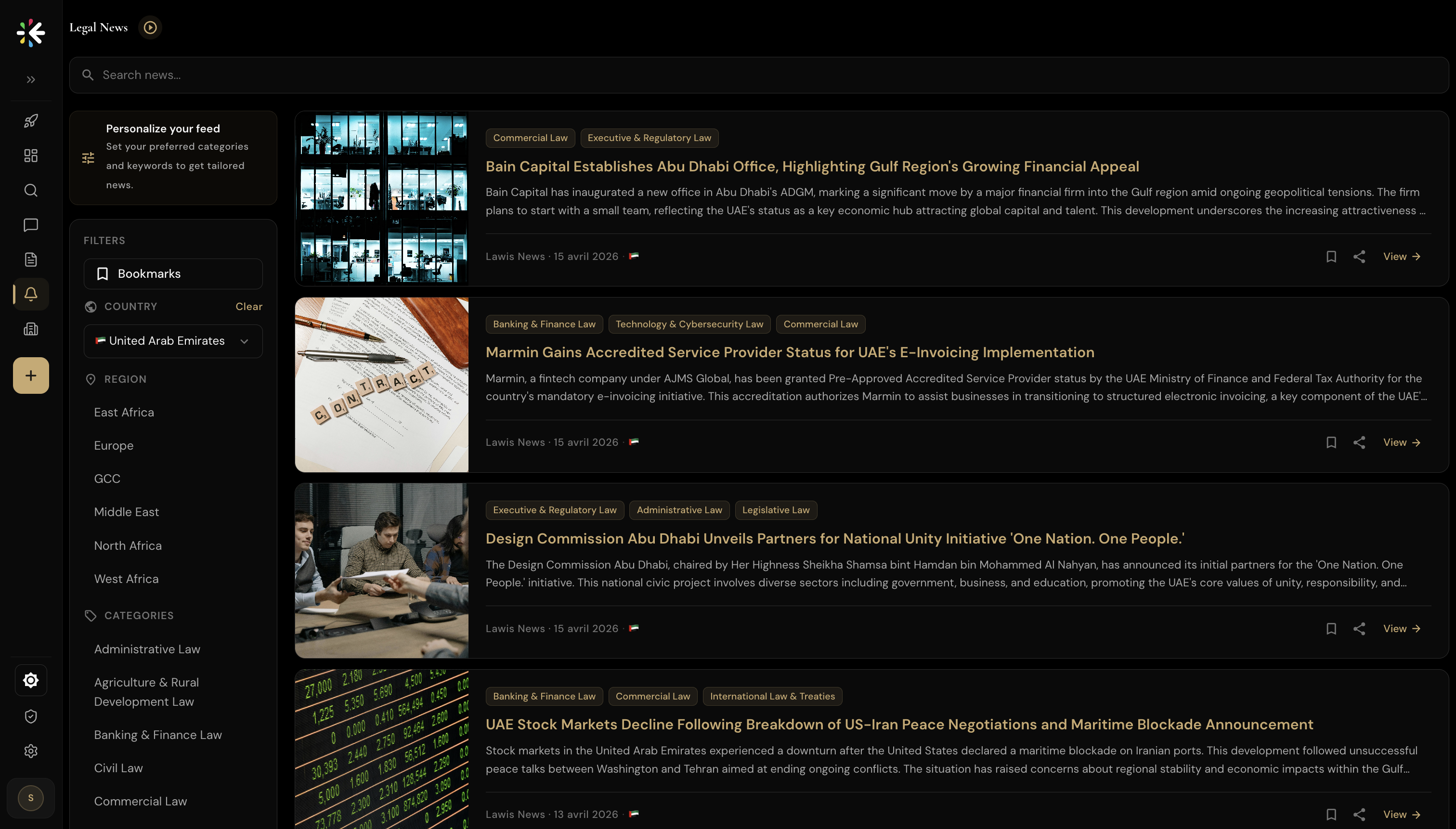 Lawis regulatory news feed